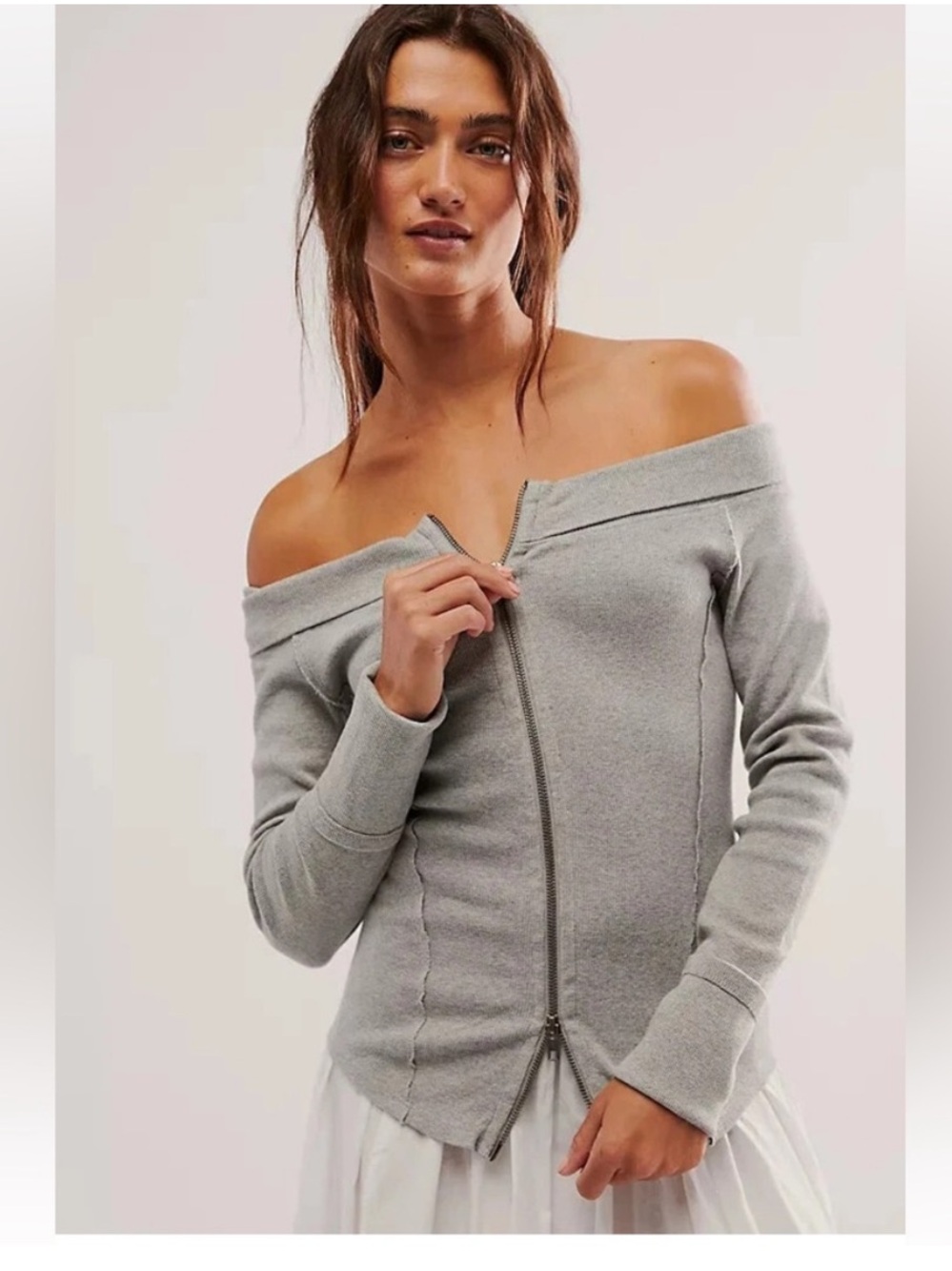 Free People We The Free Eye Candy Tee Blouse Top Long Sleeve Ribbed XS